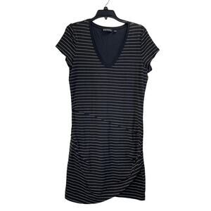 Athleta Womens L Black/White Central Stripe Dress